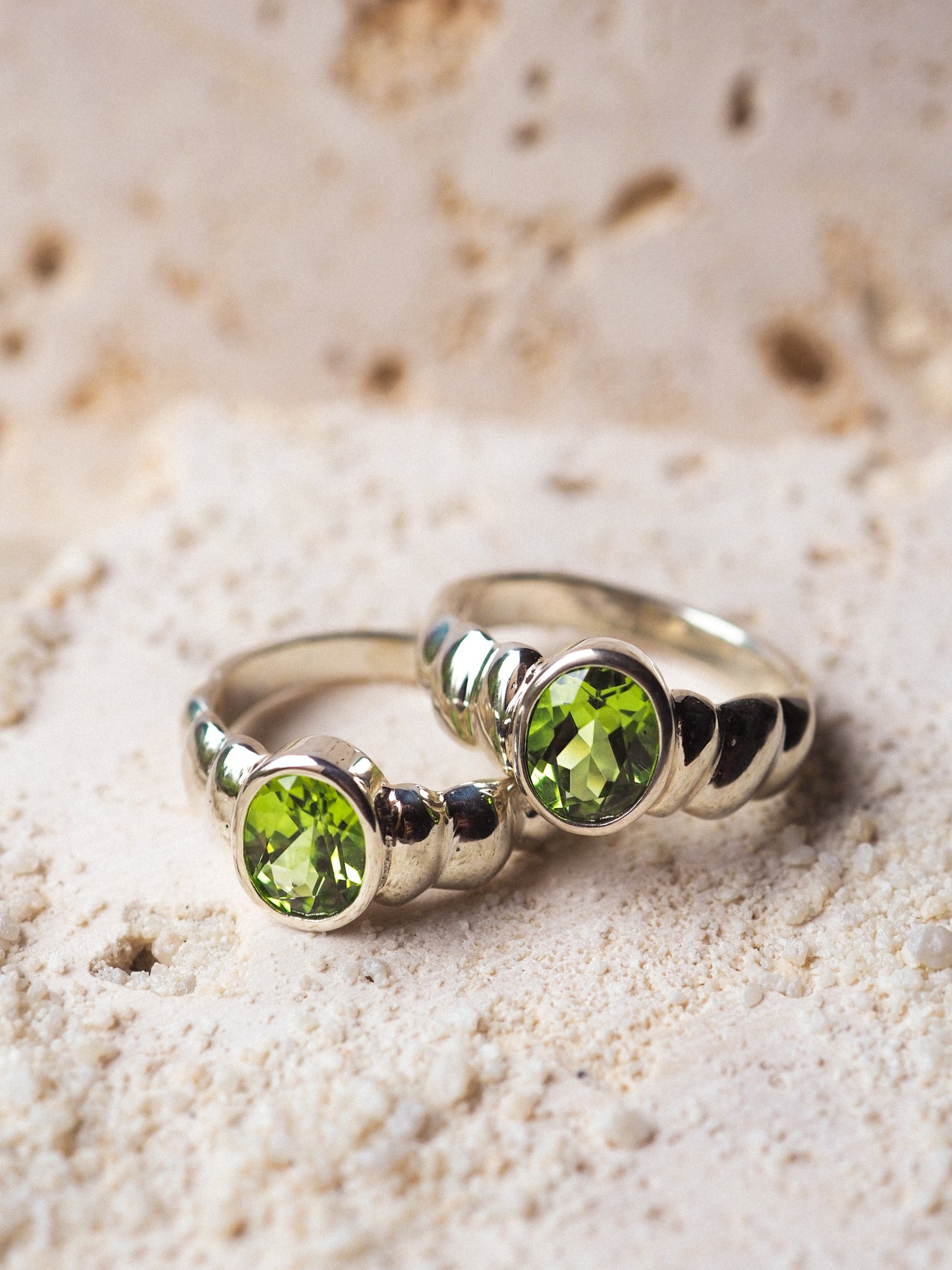 Peridot Ripple Ring (Size 6.5)