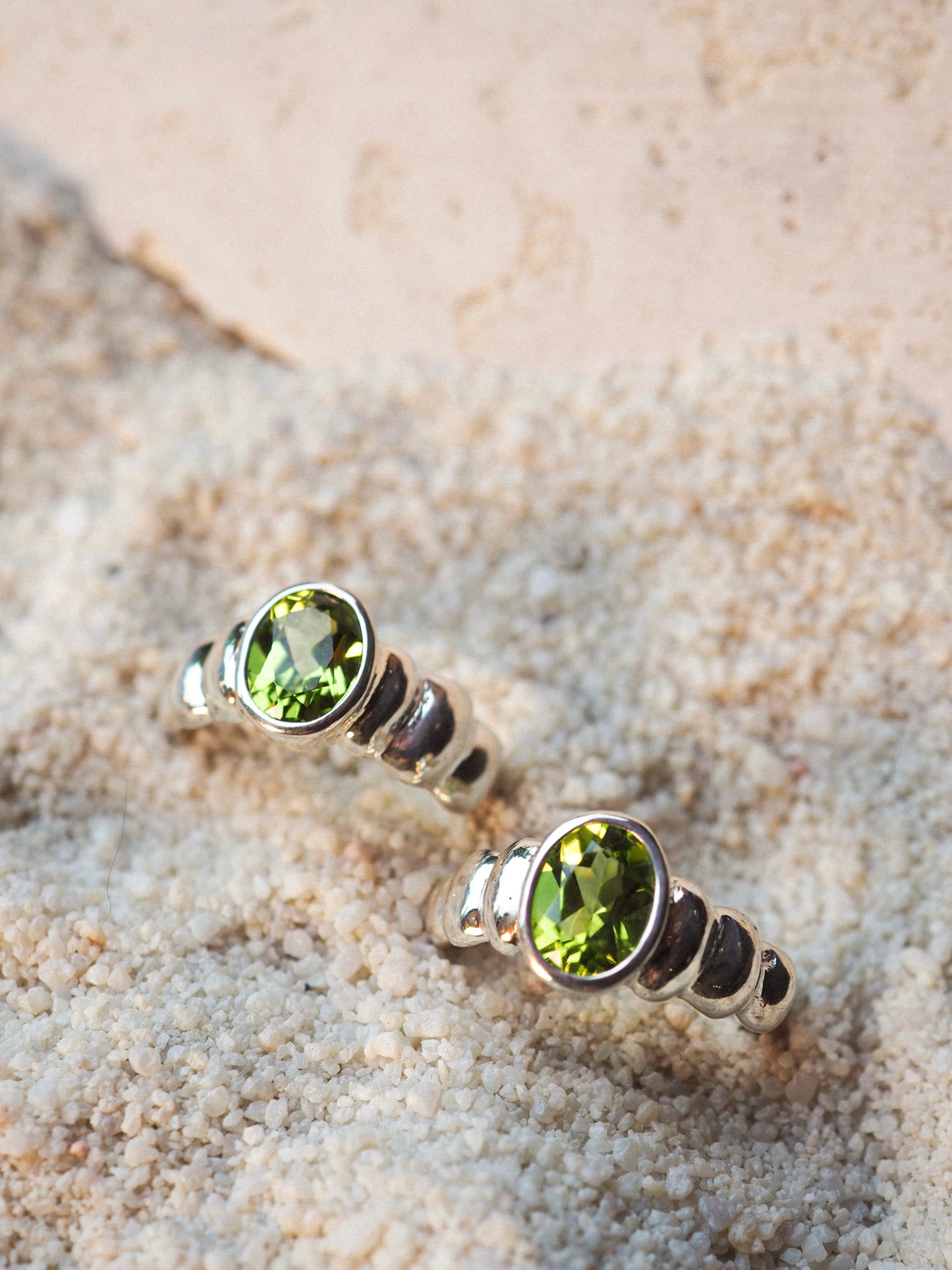 Peridot Ripple Ring (Size 6.5)