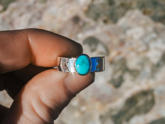 Lone Mountain Turquoise Ring (Size 7.25)