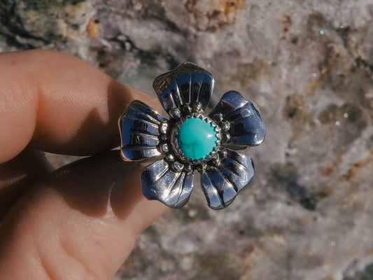 Blossom Ring (Turquoise) (Size 7)