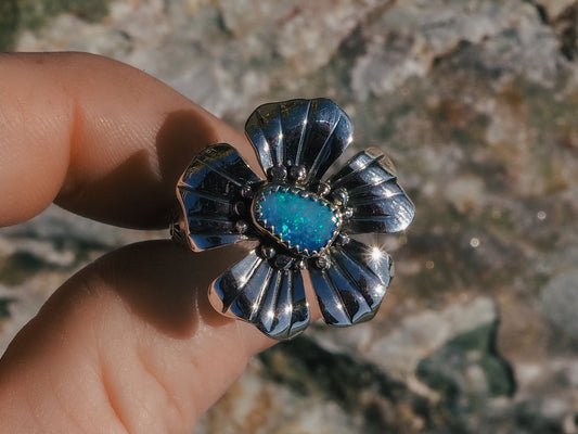 Blossom Ring (Opal) (Size 8.5)