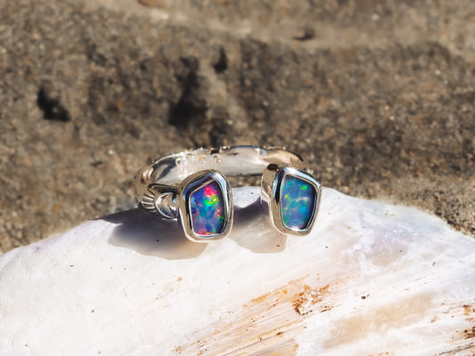 Opal Open Shank Ring (Size 6) (Adjustable)