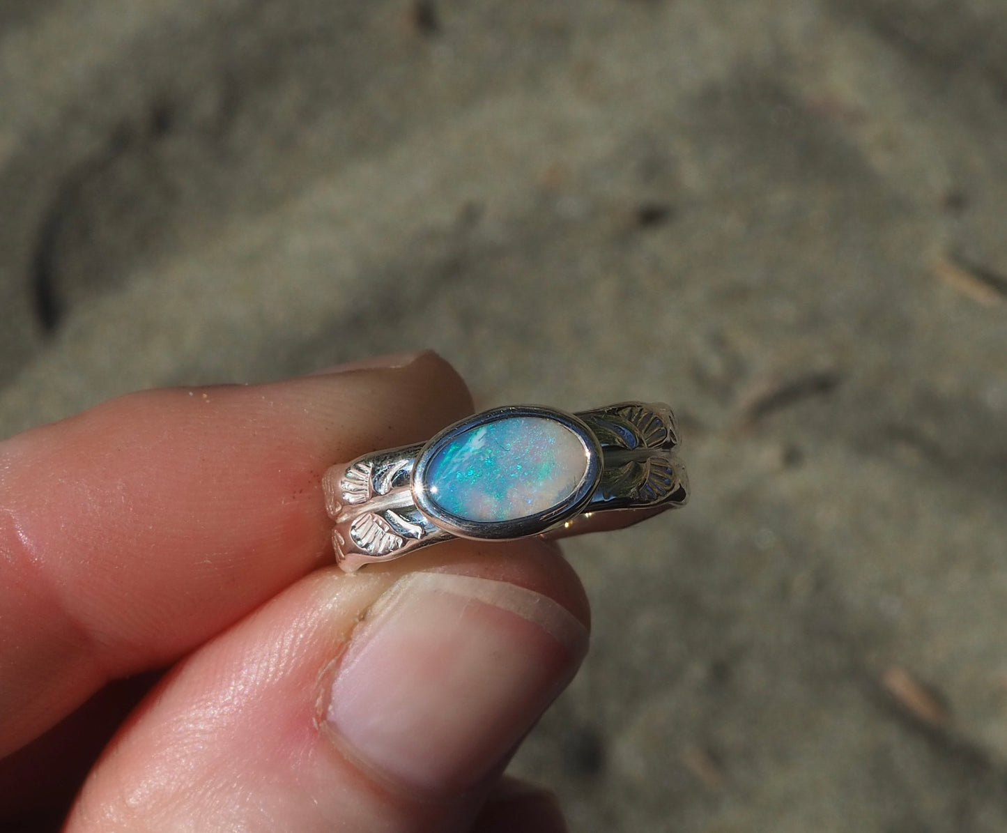 Lightning Ridge Opal Ring (Size 6.5)