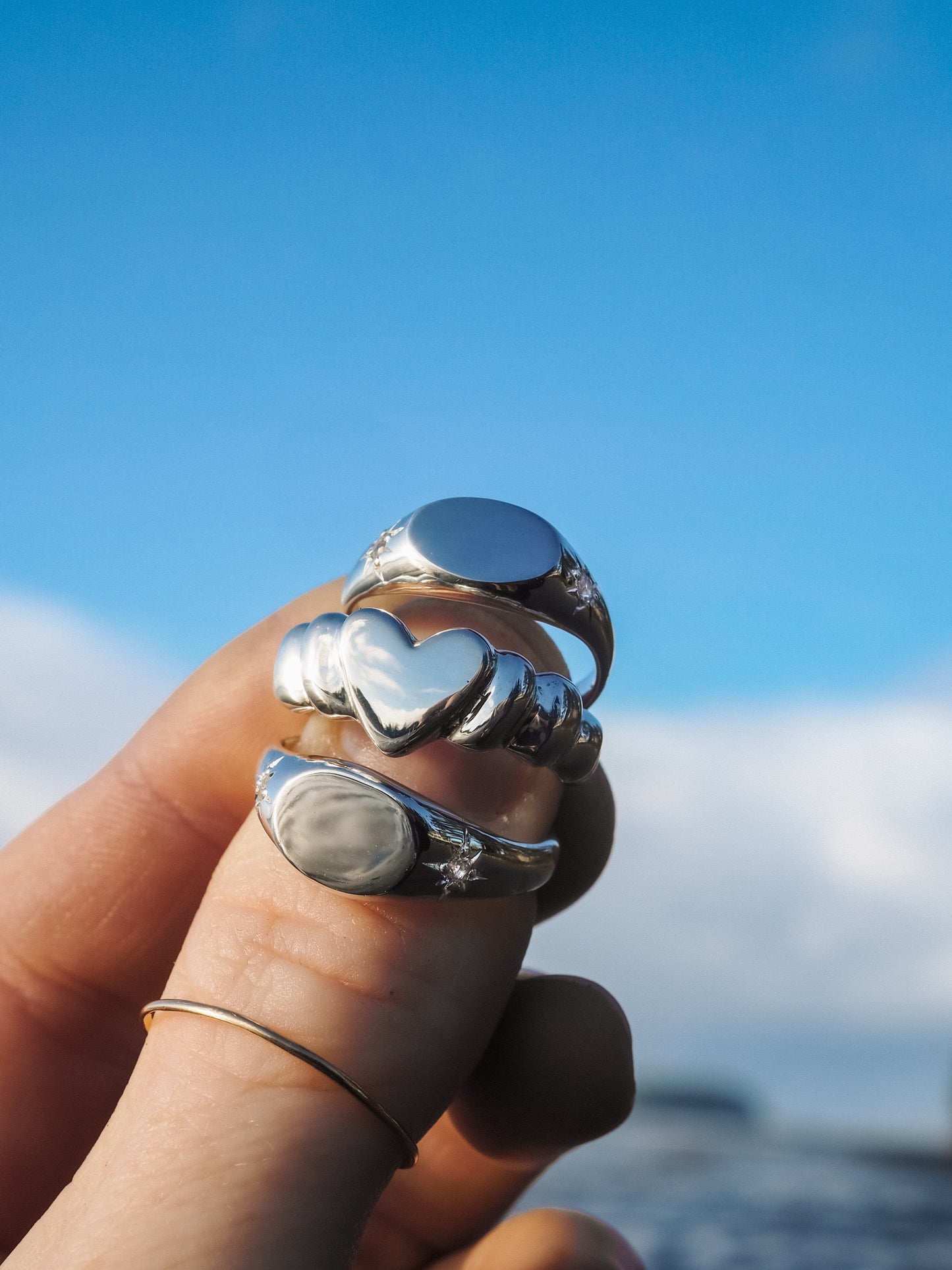 Star Signet Ring (Size 6) (Sapphire)