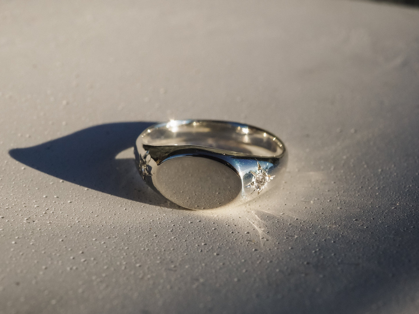 Star Signet Ring (Size 6) (Sapphire)