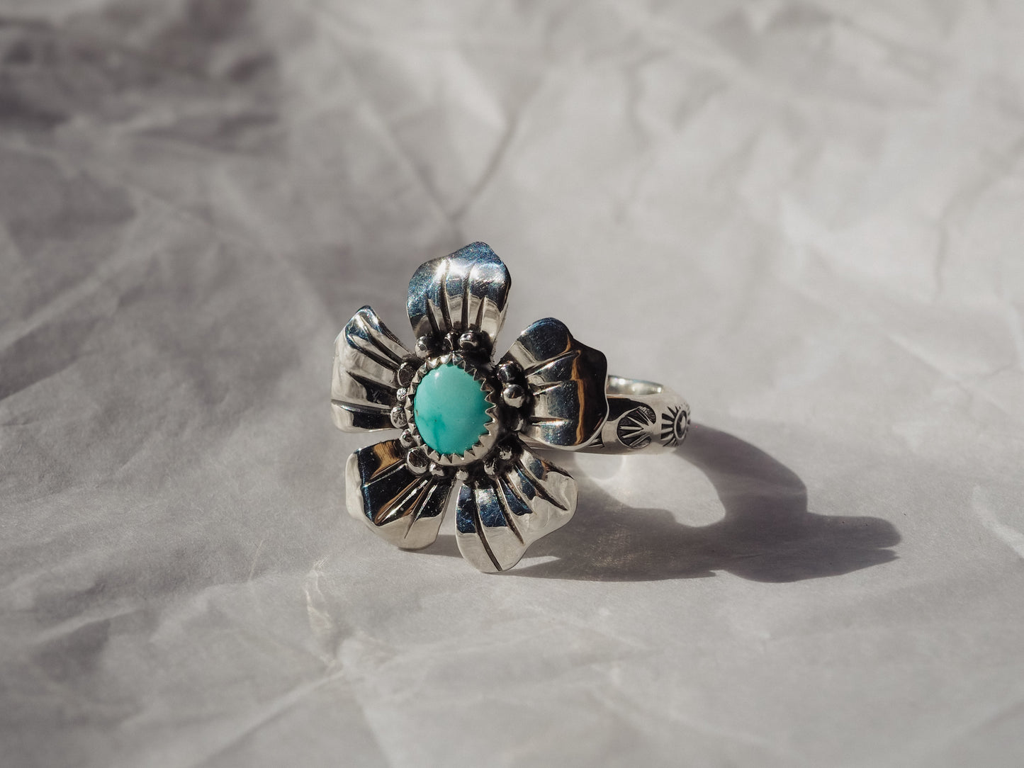 Blossom Ring (Turquoise) (Size 7)