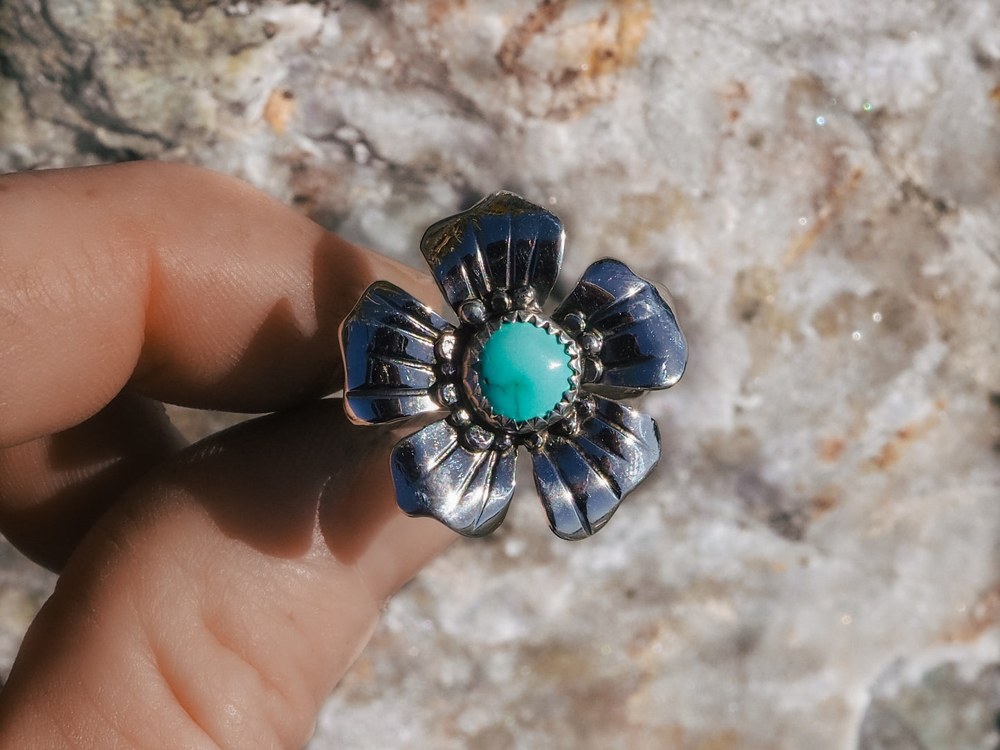 Blossom Ring (Turquoise) (Size 7)