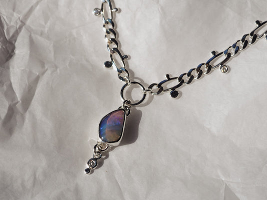 Pink Boulder Opal Charm'd Necklace