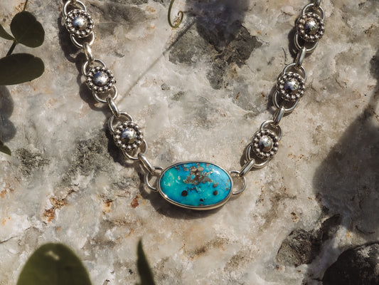 Turquoise Daisy Chain Choker