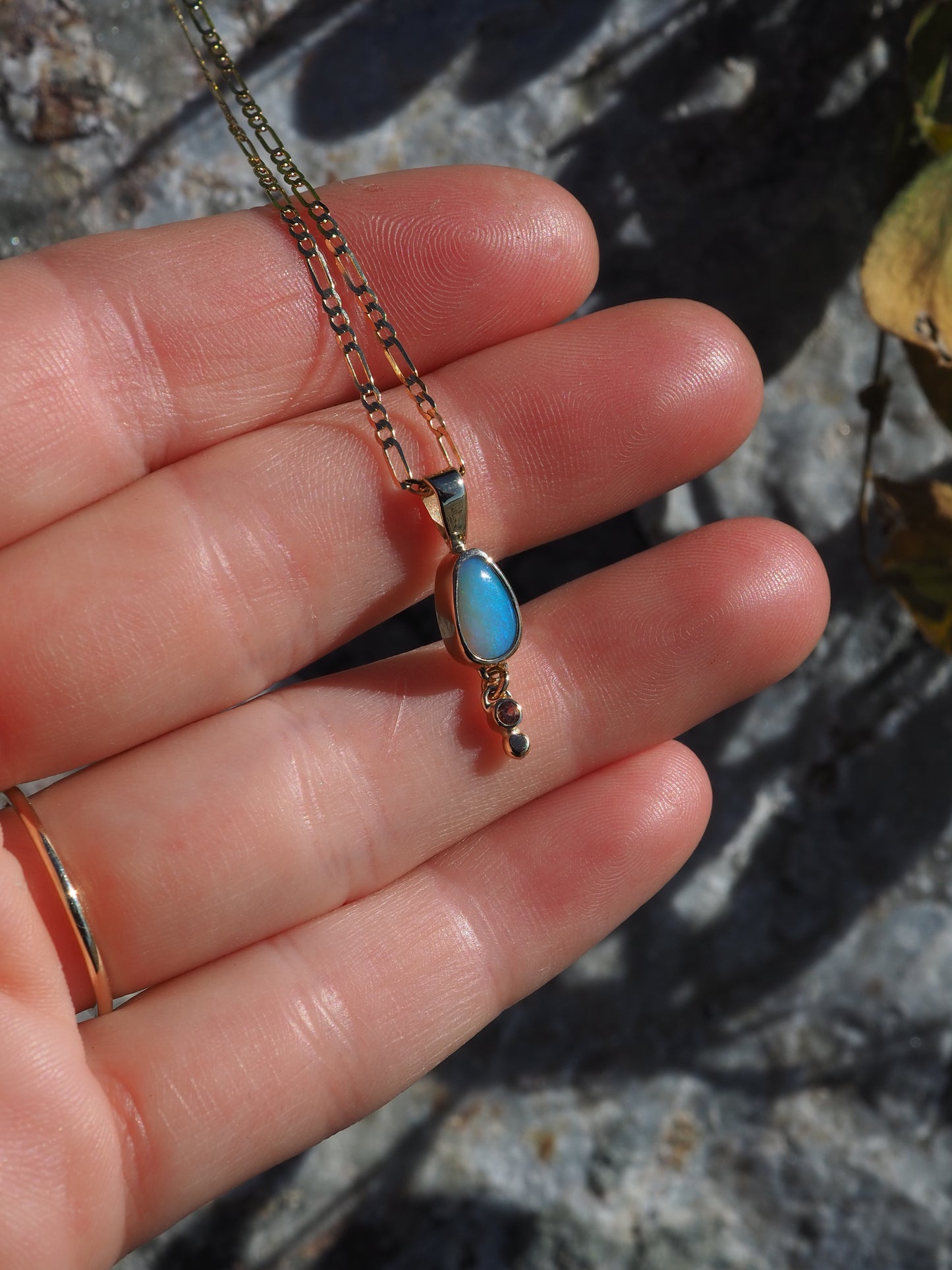 14k Boulder Opal Charm'd Necklace