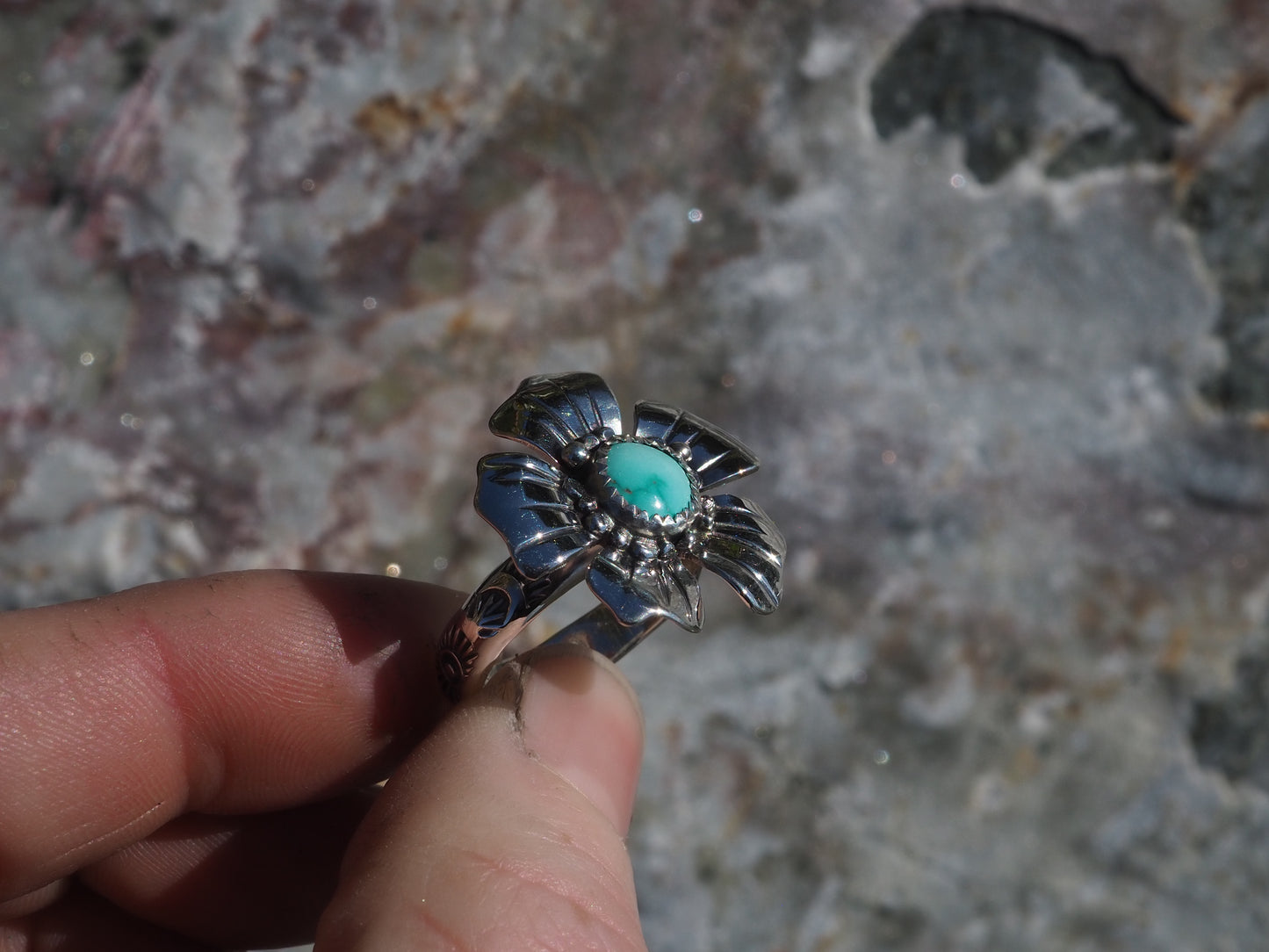 Blossom Ring (Turquoise) (Size 7)