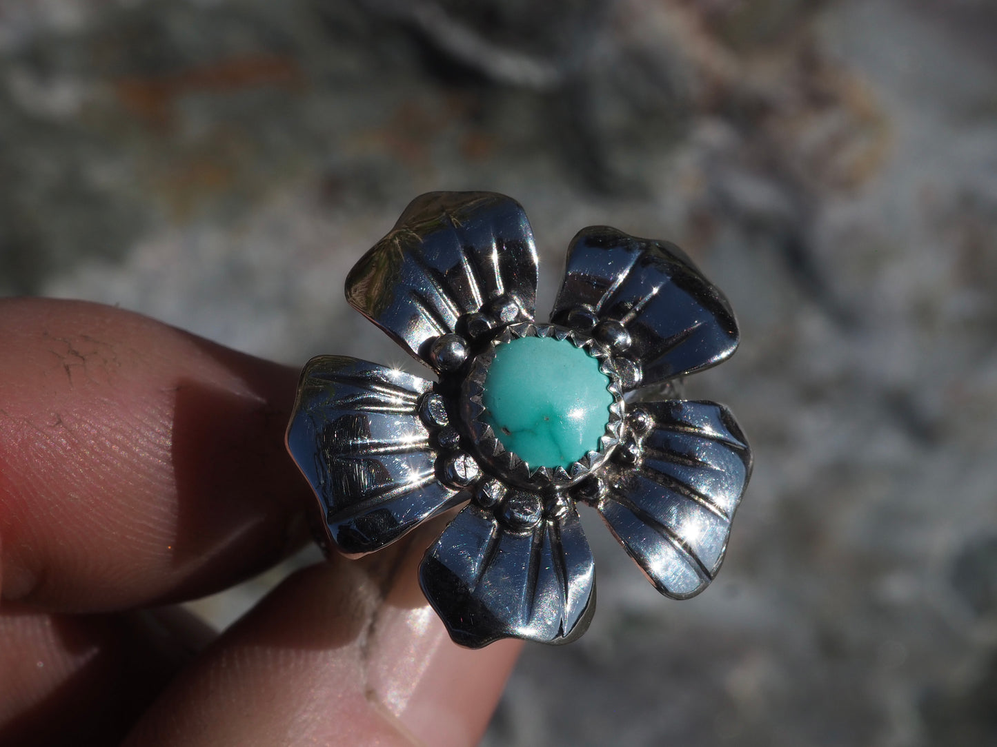 Blossom Ring (Turquoise) (Size 7)