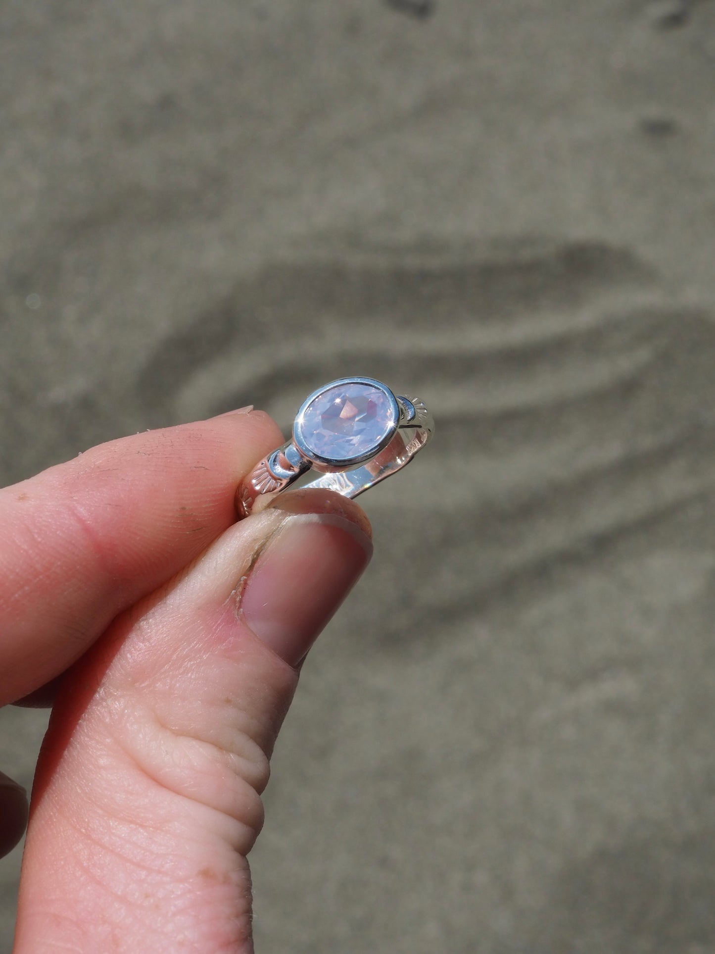 Lavender Moon Quartz Ring (Size 8.5)