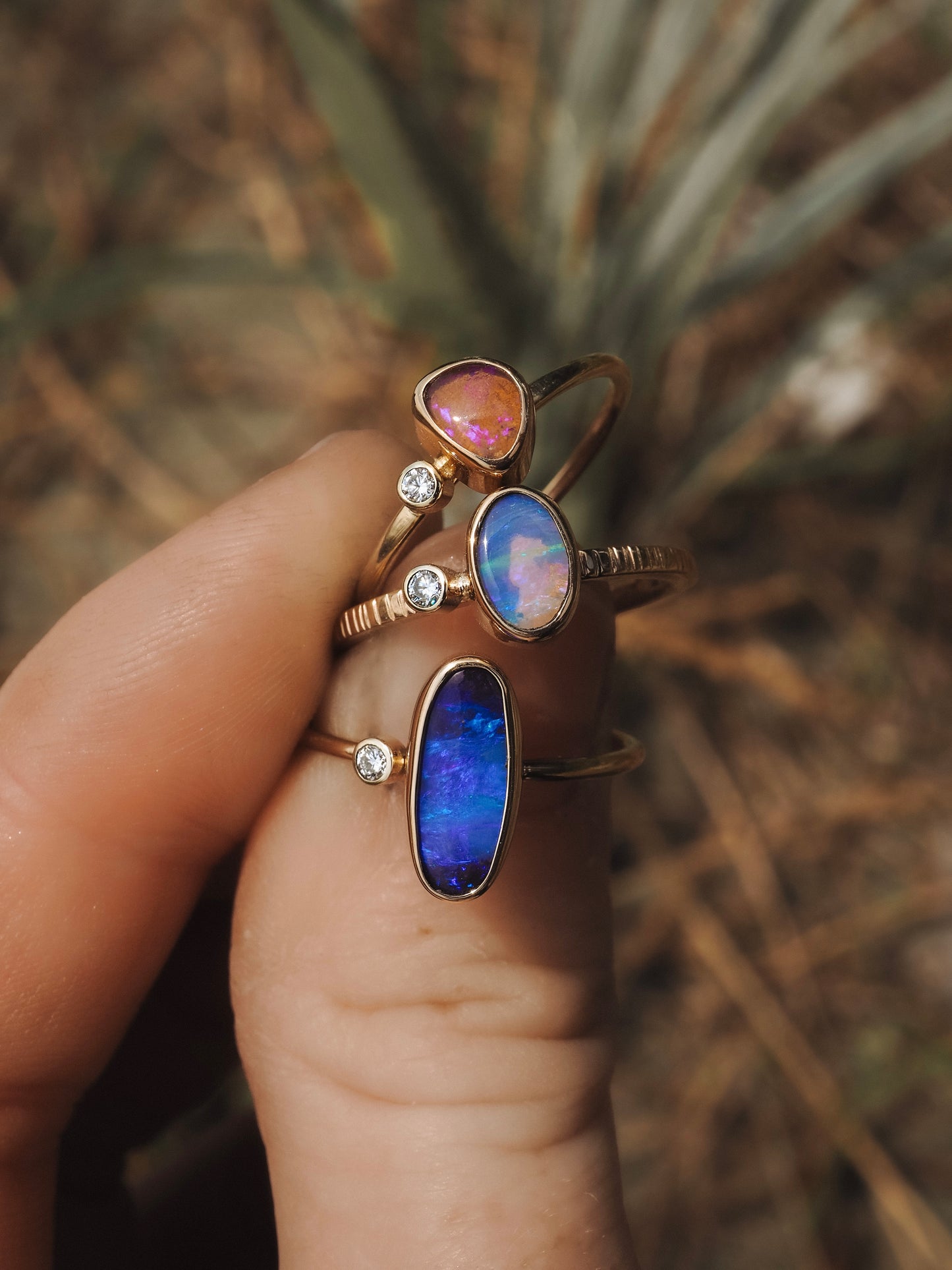 14k Gold Australian Opal Ring (Size 6)