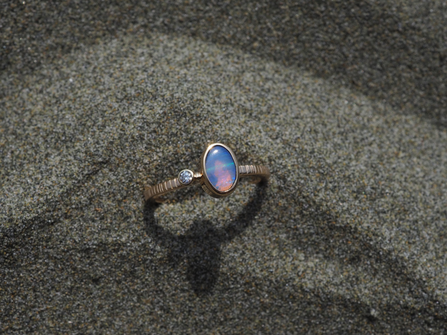 14k Gold Australian Opal Ring (Size 6)