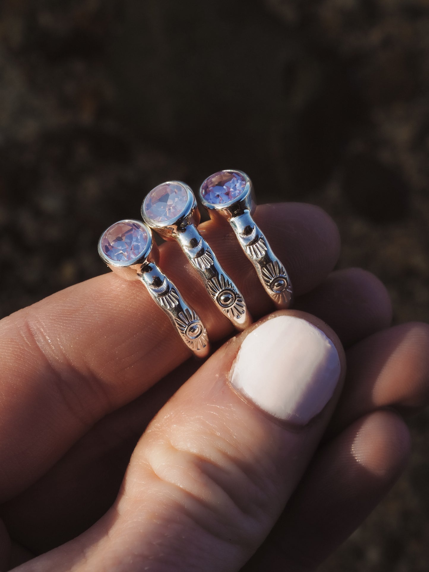 Lavender Moon Quartz Ring (Size 8.5)