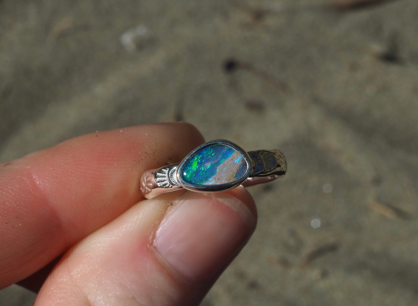 Lightning Ridge Opal Ring (Size 7)