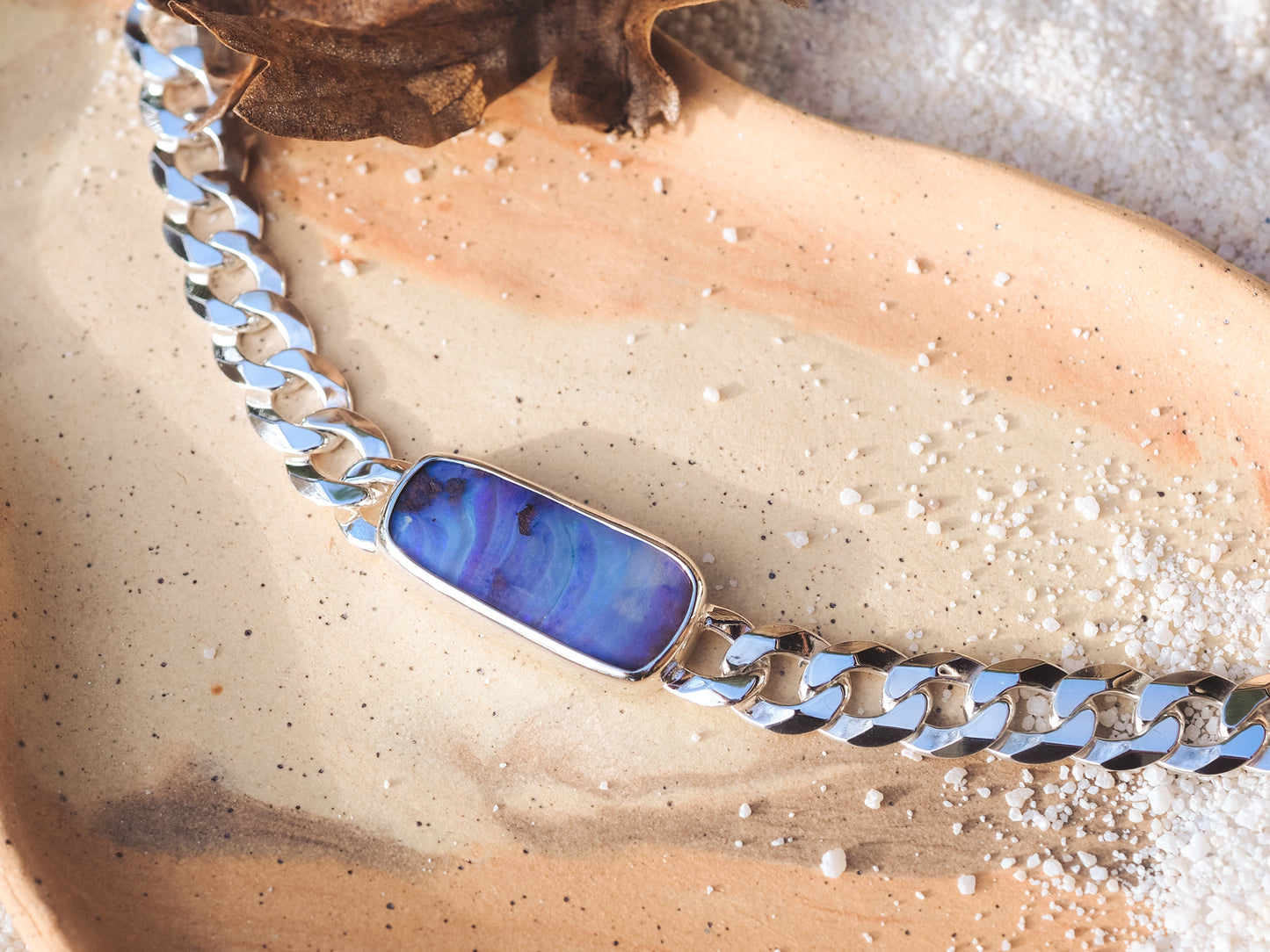 Boulder Opal Curb Chain Bracelet